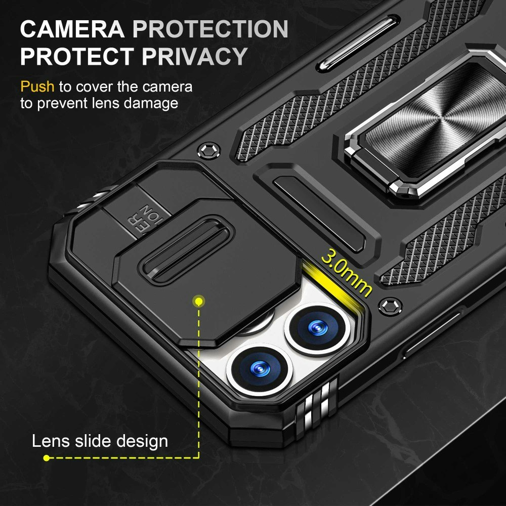 iPhone 12 Pro Max - Skal CamShield / Kameraskydd Kickstand Svart
