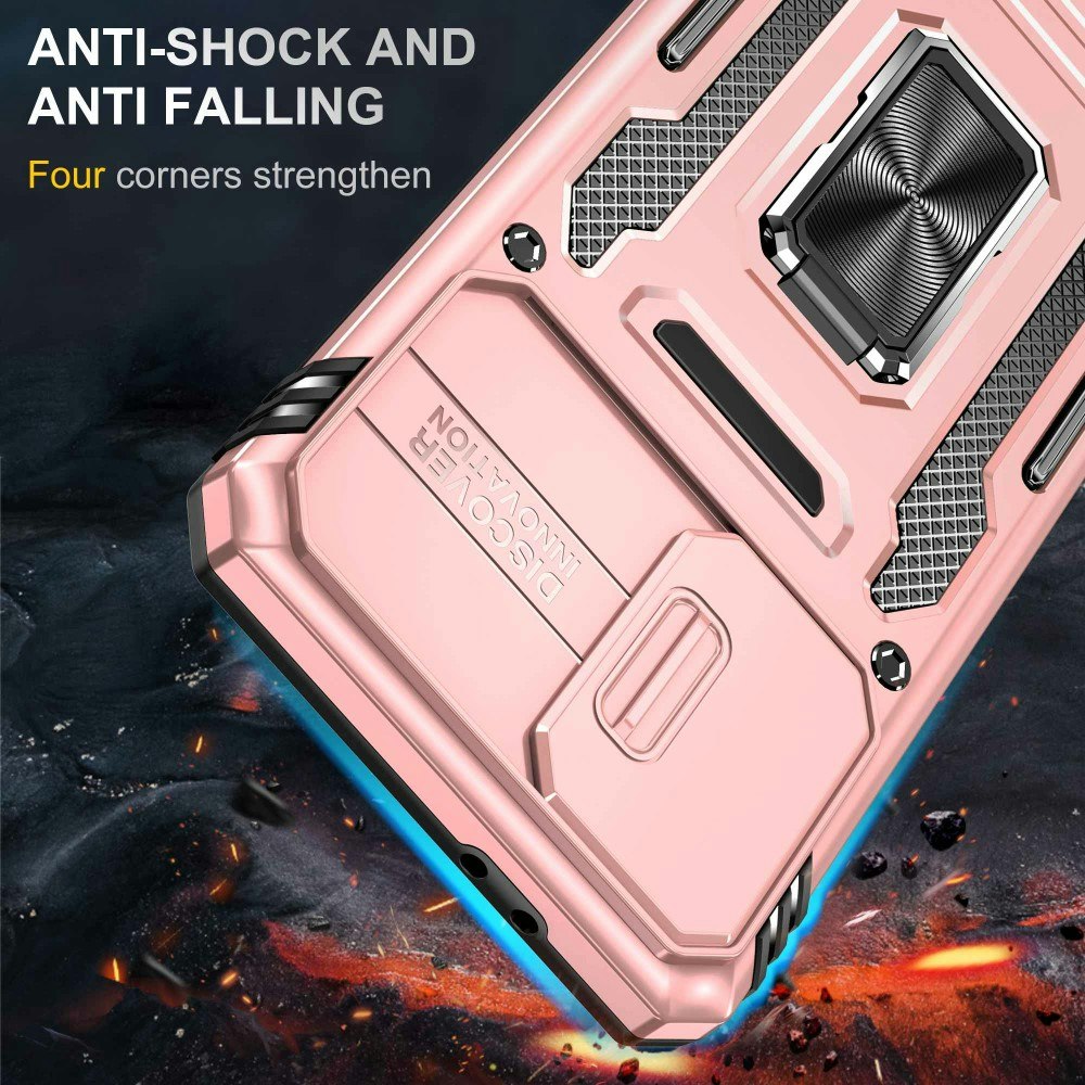 Samsung S21 FE - Skal CamShield / Kameraskydd Ringhållare Roséguld