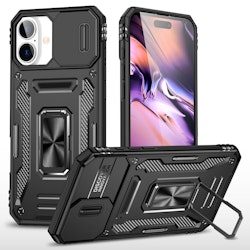 iPhone 16 - Skal CamShield / Kameraskydd Ringhållare Svart