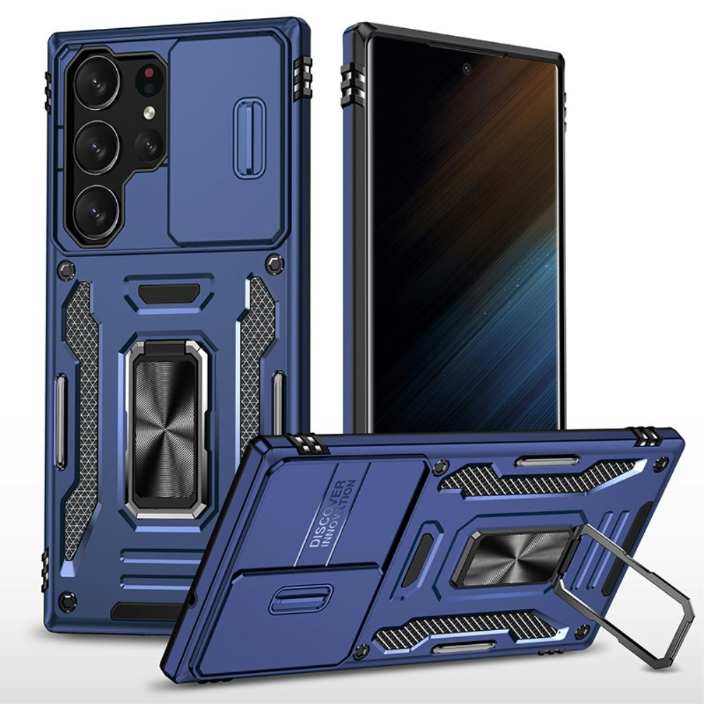Samsung S23 Ultra - Skal CamShield / Kameraskydd Kickstand Blå