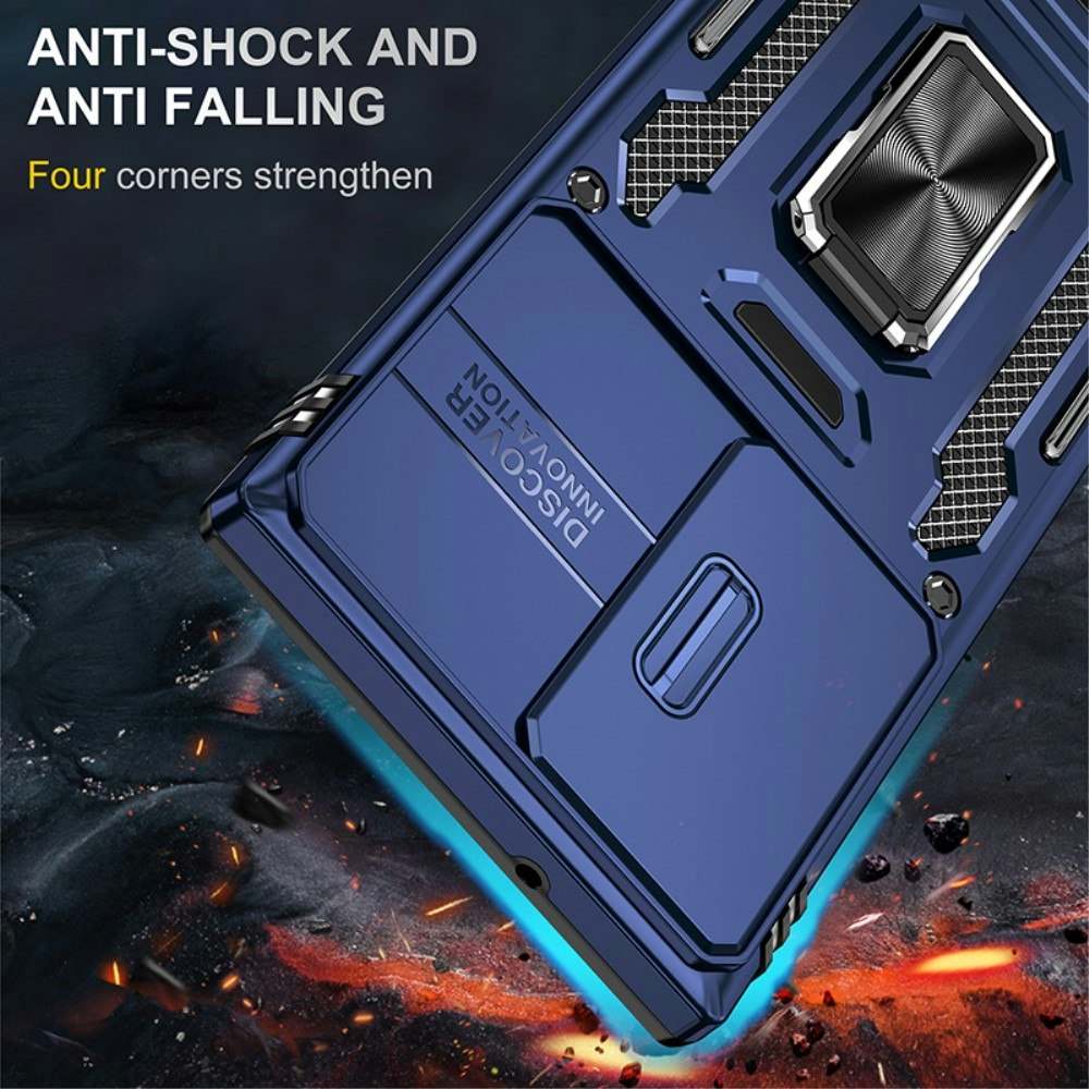 Samsung S23 Ultra - Skal CamShield / Kameraskydd Kickstand Blå
