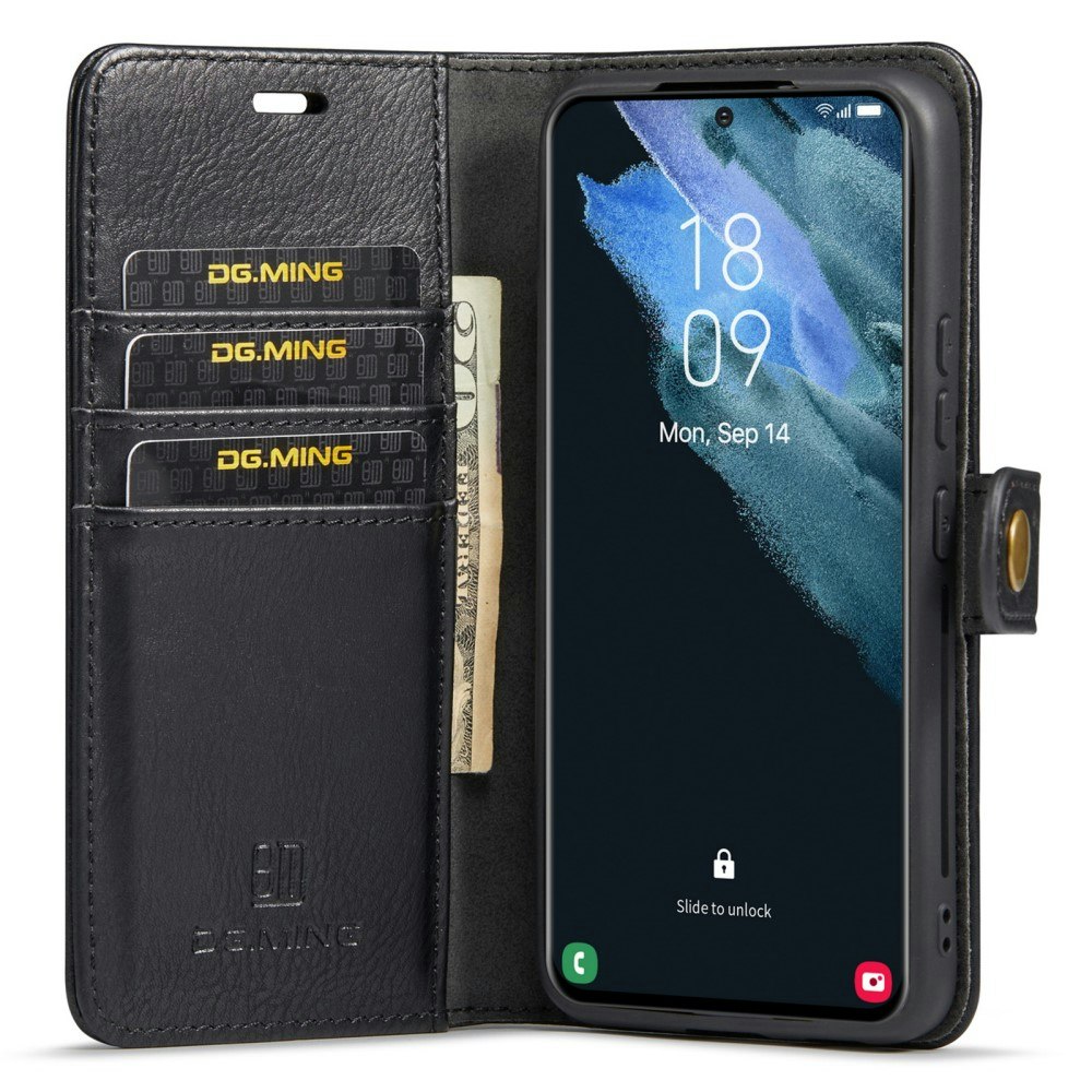 Samsung S24 - DG.MING® 2in1 Magnet Läder Fodral Svart