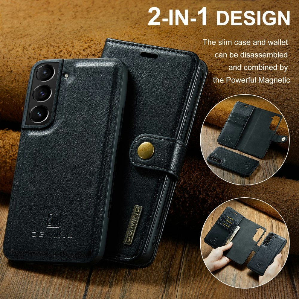 Samsung S24 - DG.MING® 2in1 Magnet Läder Fodral Svart