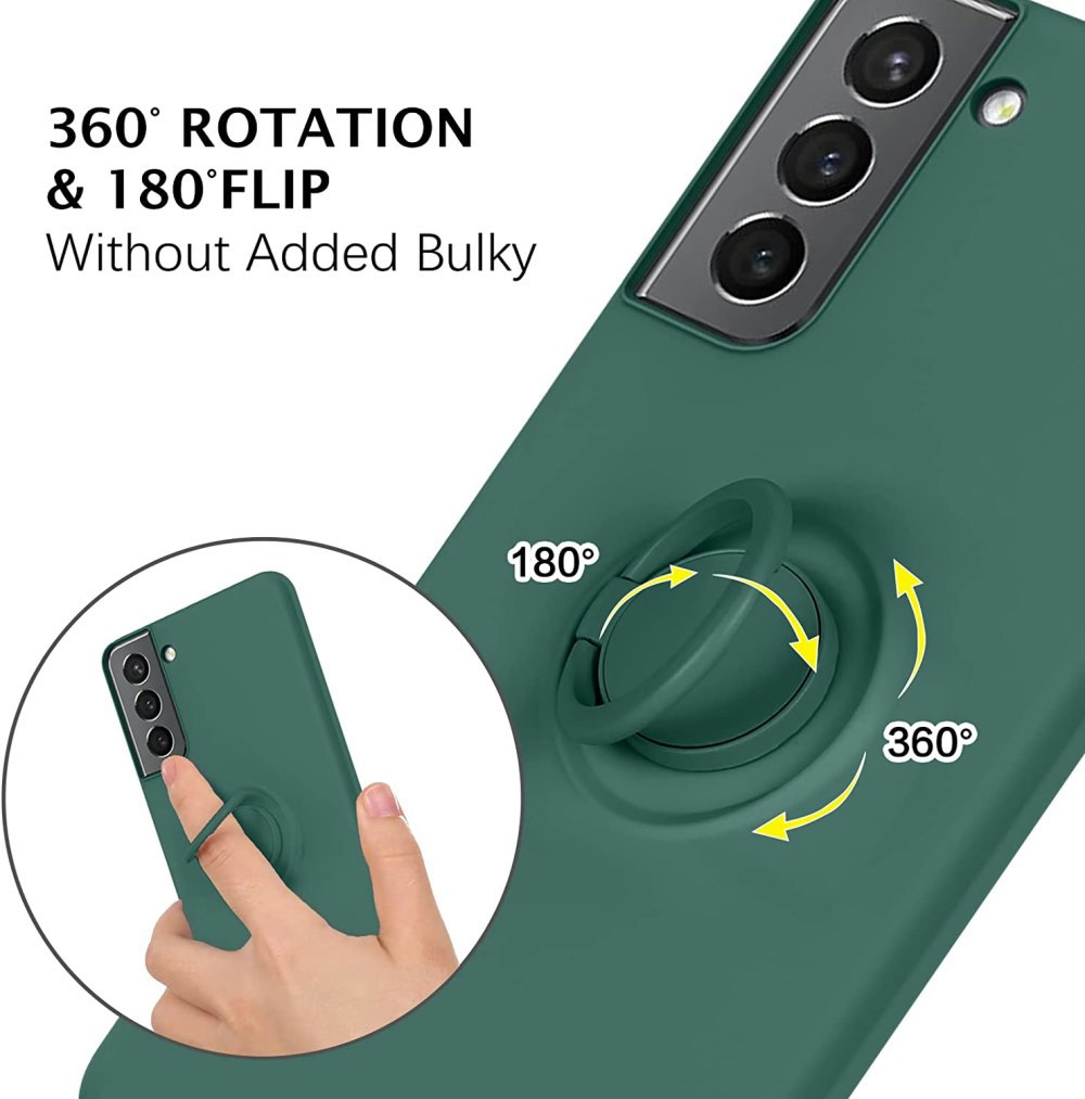 Samsung S21 - Välj Färg Silikonskal Magnetisk Ringhållare