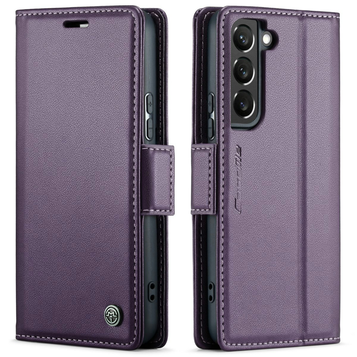 Samsung S24 - Fodral Premium Läder RFID Skyddat CaseMe® Lila