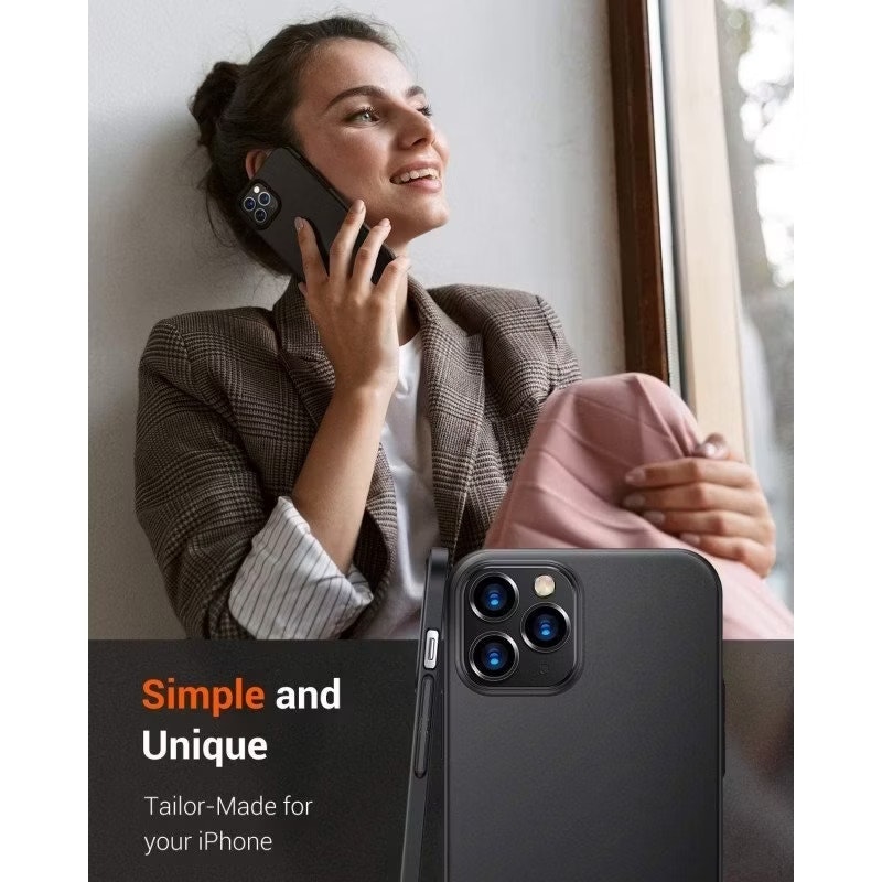 iPhone 11 - Ultratunt Stöttåligt Skal Gummibelagt Mattsvart