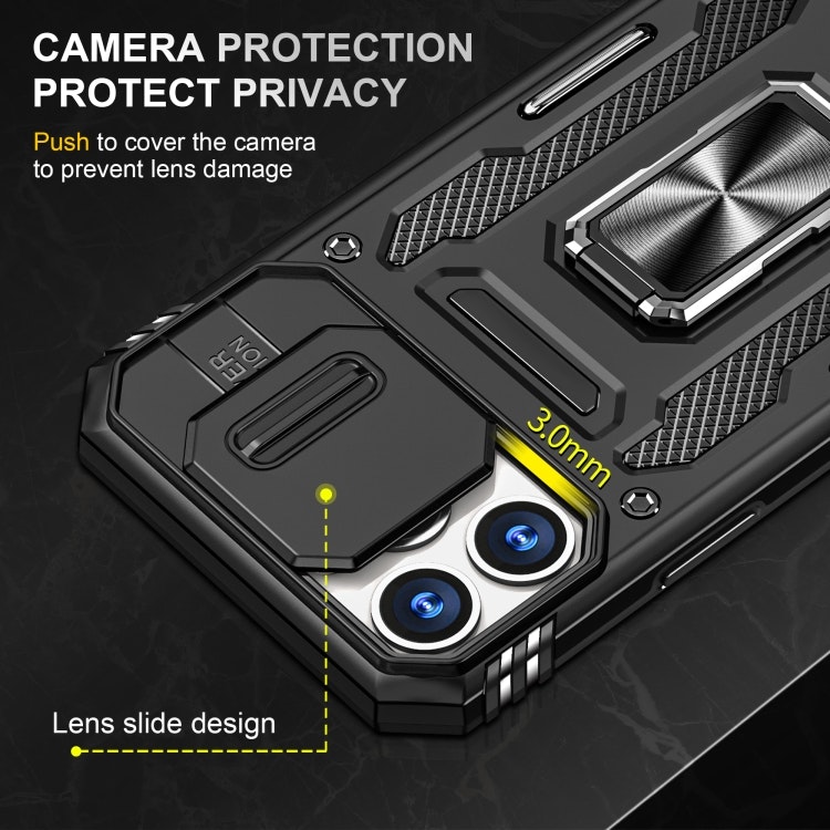 iPhone 16 Pro - Skal CamShield / Kameraskydd Ringhållare Svart