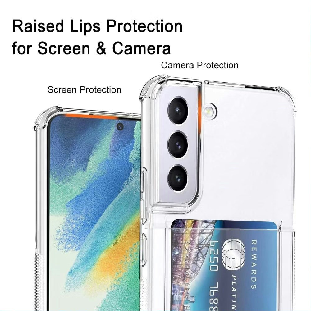 Samsung S21 - Skal med Kortfack Stöttåligt Transparent