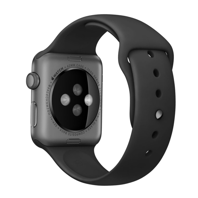 Silikon Armband Apple Watch 42/44/45 mm Silikonarmband Svart