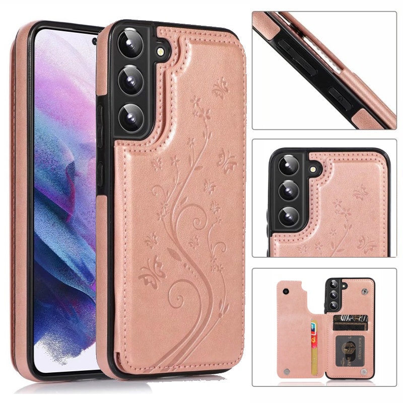 Samsung Galaxy S23 - Stöttåligt skal 3-FACK Mönster Roséguld