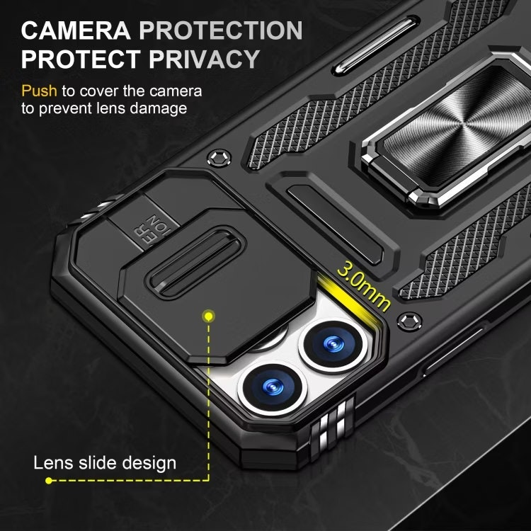 iPhone 15 Pro Max - Skal CamShield / Kameraskydd Ringhållare Svart