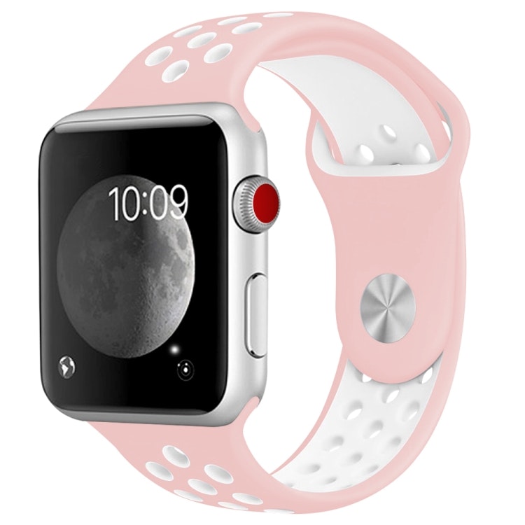 Silikon Armband Apple Watch 38/40/41 mm Silikonarmband Rosa/Vit