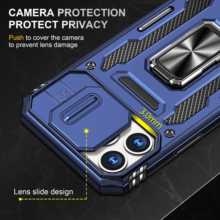 iPhone 14 Pro Max - Skal CamShield / Kameraskydd Ringhållare Blå