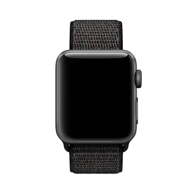 Nylon Armband Apple Watch 38/40/41 Sportloop Kardborreband Svart