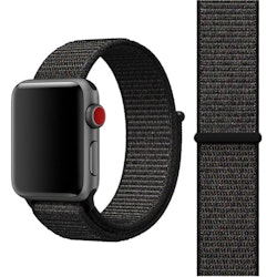 Nylon Armband Apple Watch 38/40/41 Sportloop Kardborreband Svart