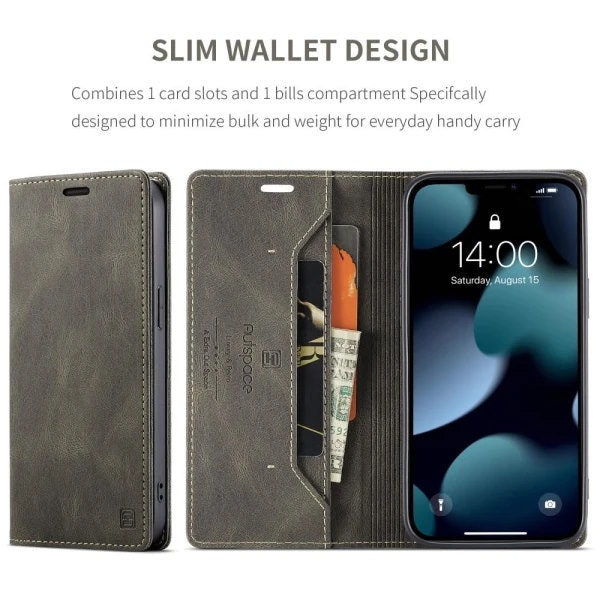 iPhone 13 - Fodral Premium Läder RFID Skyddat Brun