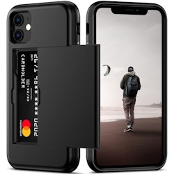 iPhone 11 - Stöttåligt Skal med Kortfack Extra Förstärkt Svart