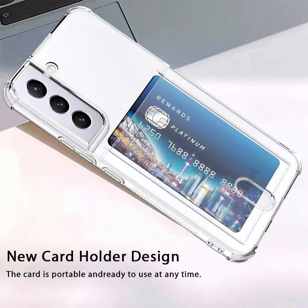 Samsung S22 - Skal med Kortfack Stöttåligt Transparent