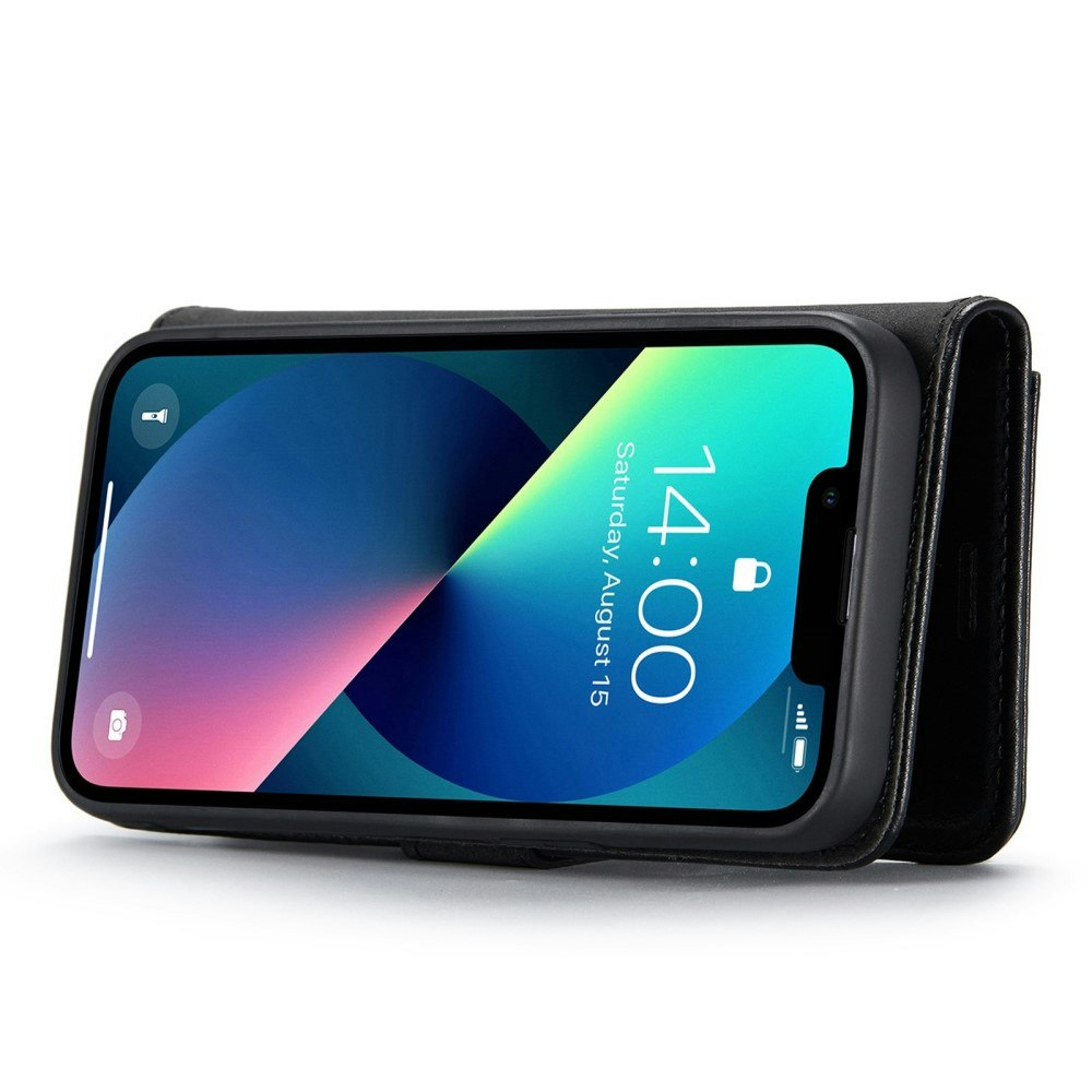 iPhone 14 - DG.MING® 2in1 Magnet Läder Fodral Svart