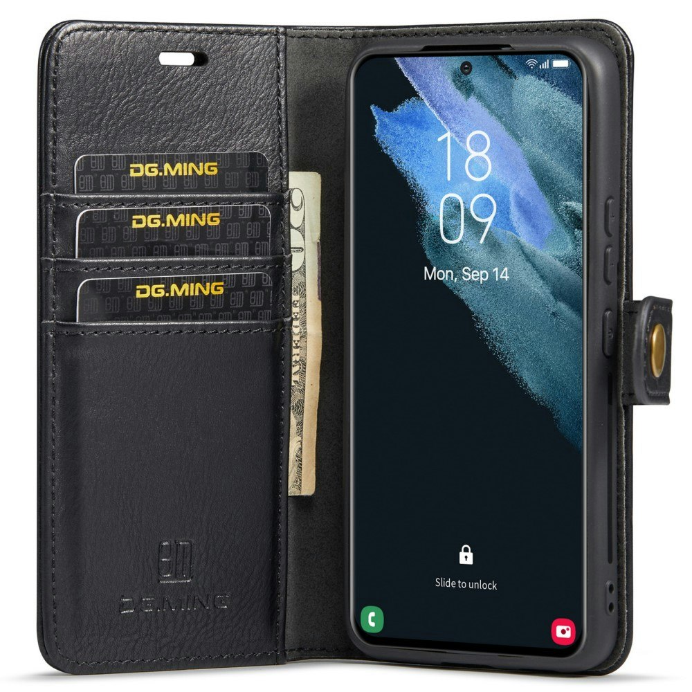 Samsung S22 - DG.MING® 2in1 Magnet Läder Fodral Svart