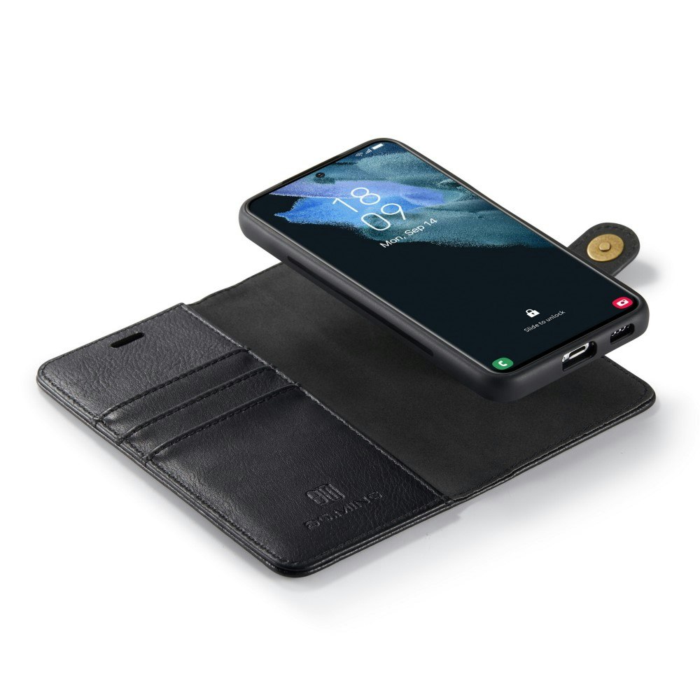 Samsung S22 - DG.MING® 2in1 Magnet Läder Fodral Svart