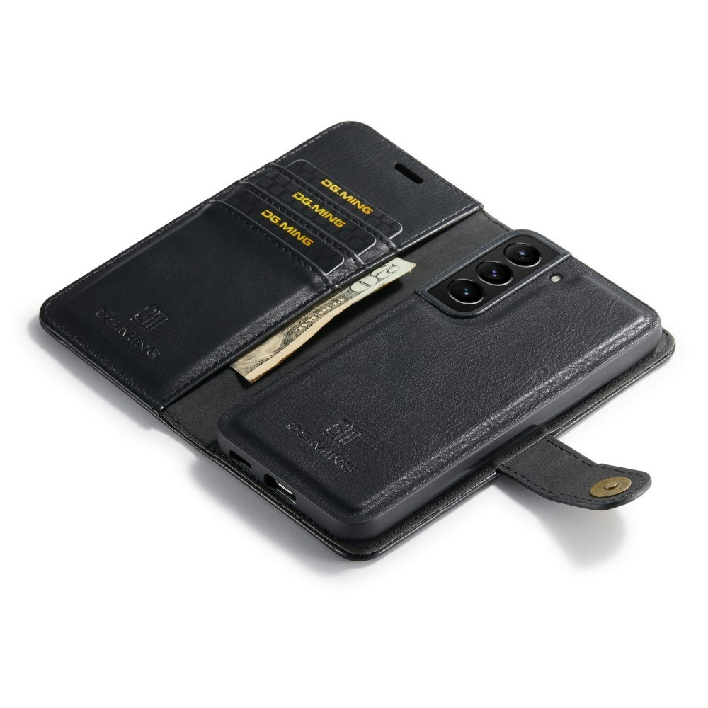 Samsung S22 - DG.MING® 2in1 Magnet Läder Fodral Svart