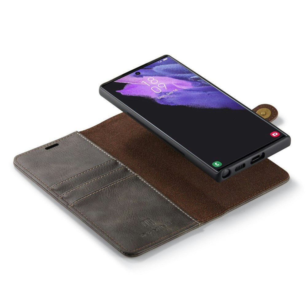 Samsung S23 Ultra - DG.MING® 2in1 Magnet Läder Fodral Grå