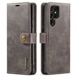 Samsung S23 Ultra - DG.MING® 2in1 Magnet Läder Fodral Grå
