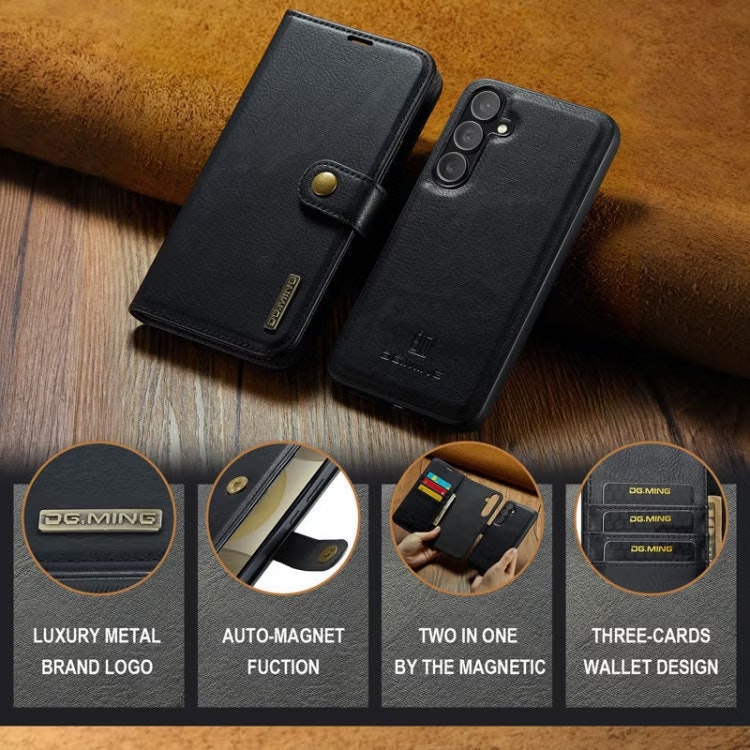 Samsung Galaxy S24 - Fodral DG.MING® 2in1 Magnet Läder Svart