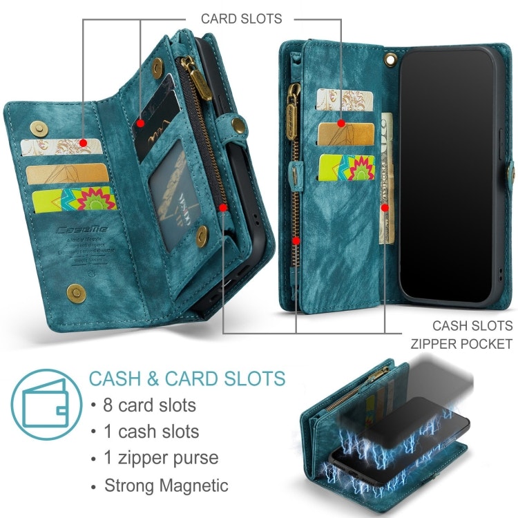 iPhone 11 - CaseMe® 2in1 Magnet Plånboksfodral Blå
