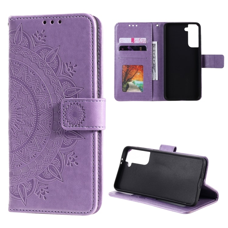 Samsung S21 - Praktiskt Fodral Mandala Kortfack Lila