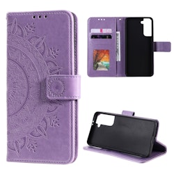 Samsung S21 - Praktiskt Fodral Mandala Kortfack Lila