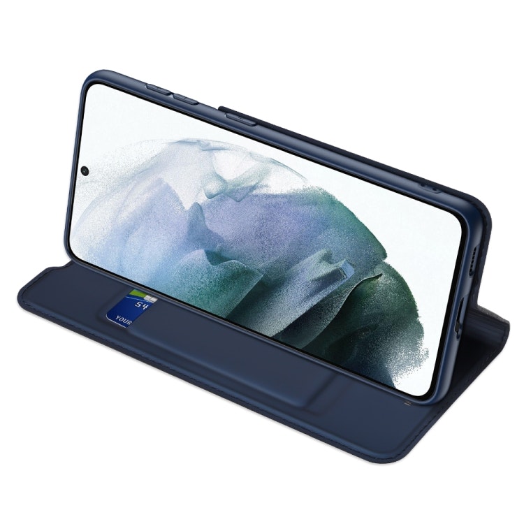 Samsung S21 FE - DUX DUCIS® Slim Läder Fodral Blå