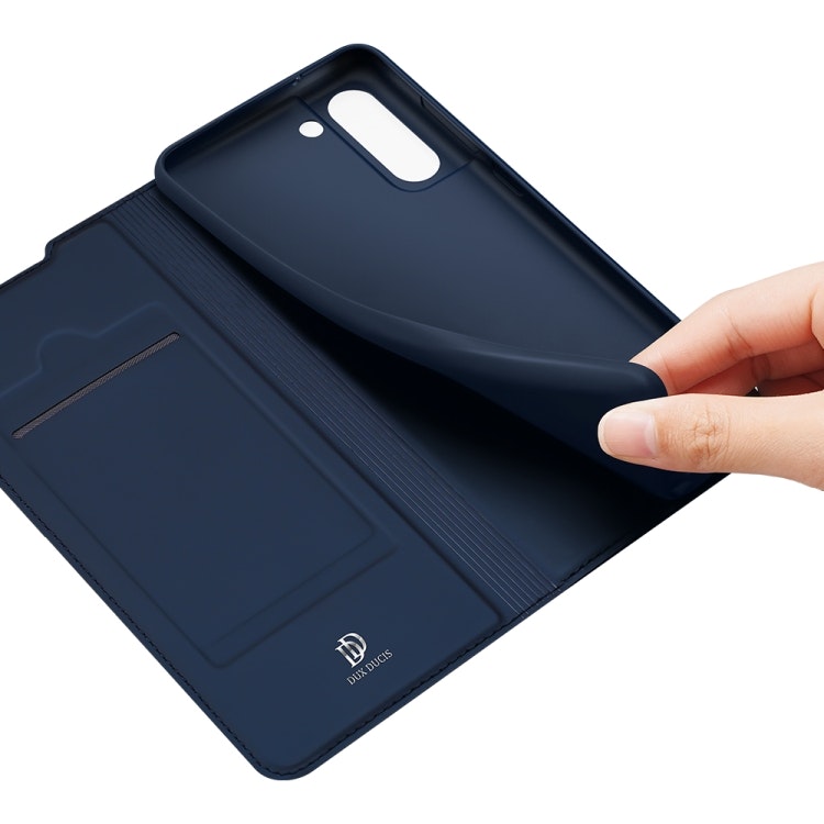 Samsung S21 FE - DUX DUCIS® Slim Läder Fodral Blå