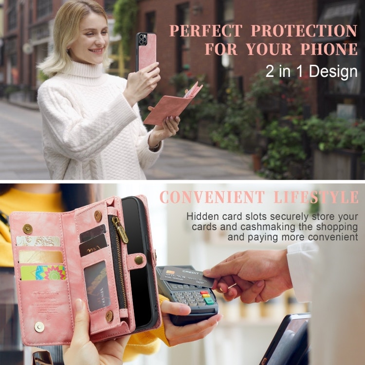 iPhone 13 Pro Max - CaseMe® 2in1 Magnet Plånboksfodral Rosa
