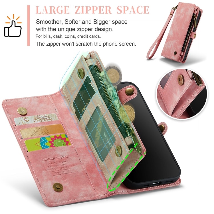 iPhone 13 Pro Max - CaseMe® 2in1 Magnet Plånboksfodral Rosa