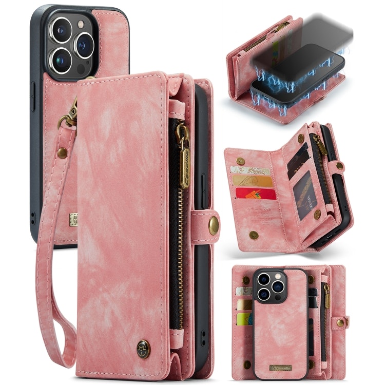 iPhone 13 Pro Max - CaseMe® 2in1 Magnet Plånboksfodral Rosa