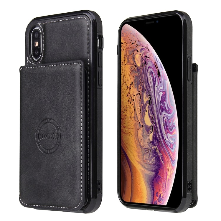 iPhone XR - Skal Stöttåligt 3-FACK Korthållare Svart