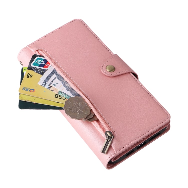 iPhone 13 Pro - Multifunktionellt Solid® Läder Fodral Roséguld
