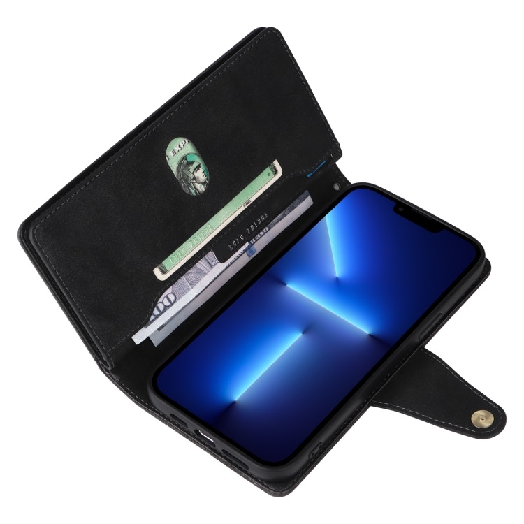 iPhone 14 Pro Max - Multifunktionellt Solid® Läder Fodral Svart