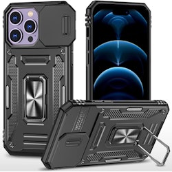 iPhone 14 Pro - Skal CamShield / Kameraskydd Ringhållare Svart