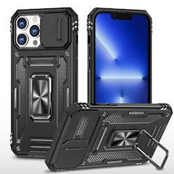 iPhone 13 Pro - Skal CamShield / Kameraskydd Kickstand Svart