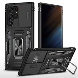 Samsung S24 Ultra - Skal CamShield / Kameraskydd Kickstand Svart
