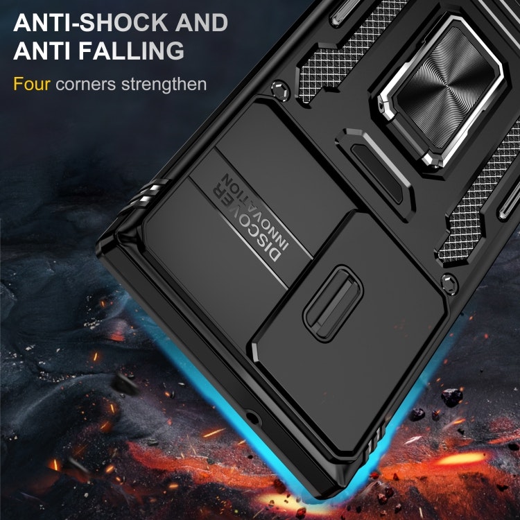 Samsung S24 Ultra - Skal CamShield / Kameraskydd Kickstand Svart