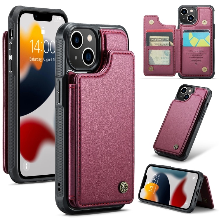 iPhone 13 - Skal 4-FACK RFID Skyddat CaseMe® Röd