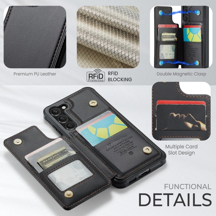 Samsung S23 - Skal 4-FACK RFID Skyddat CaseMe® Svart