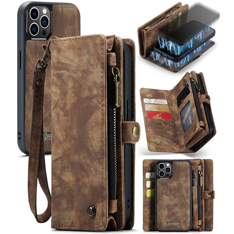 iPhone 12/12 Pro - CaseMe® 2in1 Magnet Plånboksfodral Brun