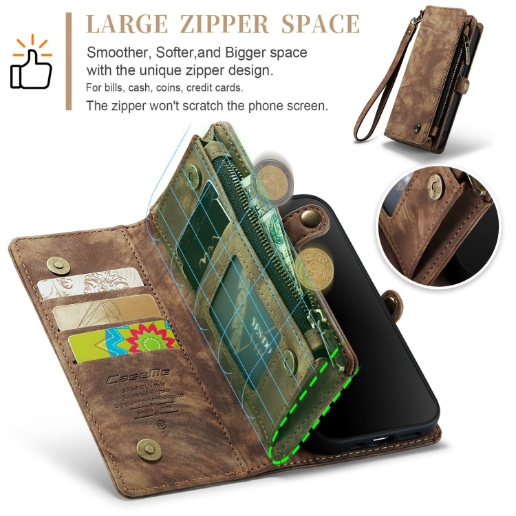 iPhone 12/12 Pro - CaseMe® 2in1 Magnet Plånboksfodral Brun