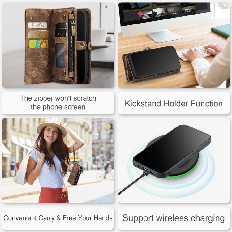 iPhone 12/12 Pro - CaseMe® 2in1 Magnet Plånboksfodral Brun