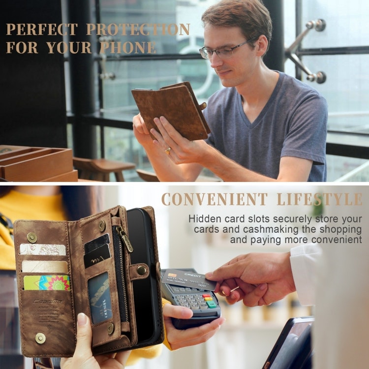 iPhone 12/12 Pro - CaseMe® 2in1 Magnet Plånboksfodral Brun